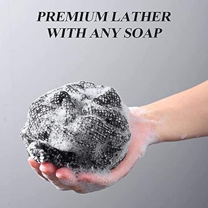 SWIUKPHE منشفة غسيل للاستحمام للاستحمام، منشفة منشفة تقشير، منشفة تقشير للبشرة، مقشر للجسم، رجال ونساء (2 حلقة) - Image 2